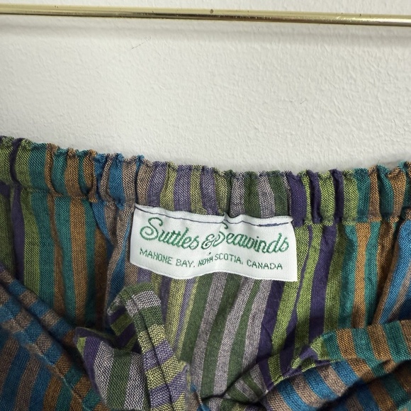 Vintage Suttles and Seawinds Tiered Striped Midi Skirt Sz M (Waist 28) Cotton - Picture 4 of 12